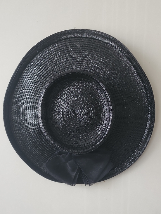 betmar Accessories - betmar Black Wide-Brim Straw Hat with Bow
